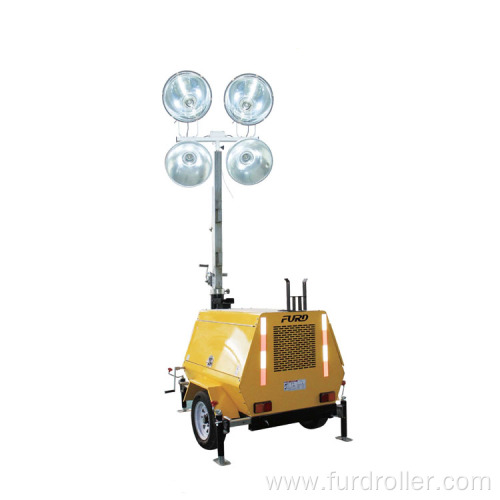 Mobile trailer metal halide lamp light tower with telescopic high mast FZMT-1000B